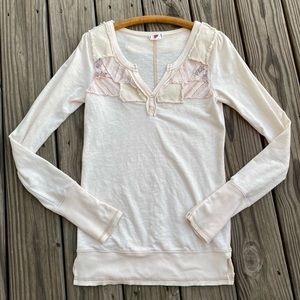 Free People Snap Studded Embellished Cuff Shirt